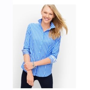 Talbots Perfect Non-Iron Shirt - Blue and White Striped